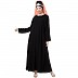 Black Casual abaya with Golden piping at sleeves